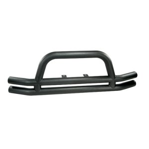 Jeep CJ Bumper - Front - Rugged Ridge - 3-In Dbl Tube with Riser - Textured Black - `76-`06